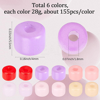 168G 6 Colors Opaque Baking Paint Glass Seed Beads SEED-SP0001-03A-02-1