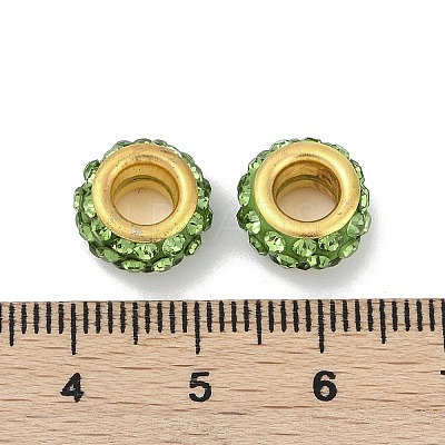 Alloy Rhinestone Clay Pave Beads ALRI-D300-04G-15-1