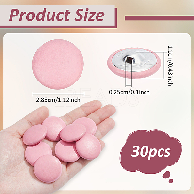 30Pcs Imitation Leather Snap Bottons BUTT-NB0001-90G-1