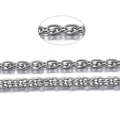 Tarnish Resistant 304 Stainless Steel Rope Chains CHS-T003-30A-P-1