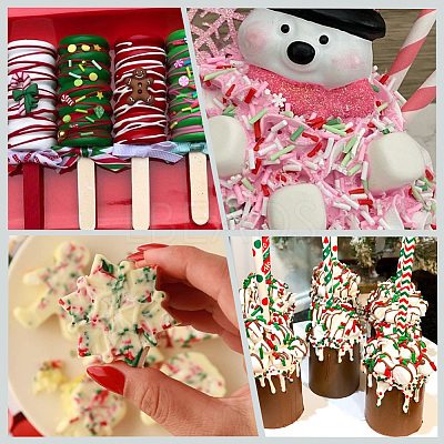 120G 3 Colors Christmas Themed Handmade Polymer Clay Beads CLAY-SC0002-08-1