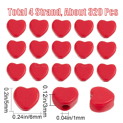 4 Strands Dyed Synthetic Turquoise Heart Beads Strands G-SC0002-61B-1