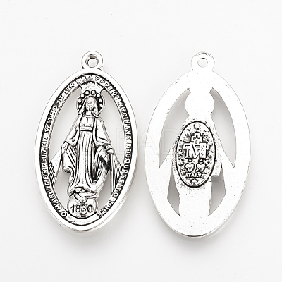 Tibetan Style Alloy Pendants TIBEP-Q078-38AS-RS-1