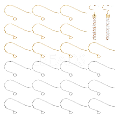 100Pcs 2 Colors 304 Stainless Steel Earring Hooks STAS-UN0053-63-1