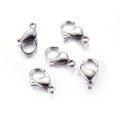 Tarnish Resistant 304 Stainless Steel Lobster Claw Clasps STAS-AB19-1