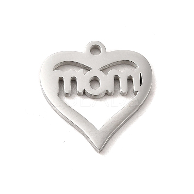 Non-Tarnish Mother's Day Theme 304 Stainless Steel Pendants LS-STAS-E171-03P-04-1