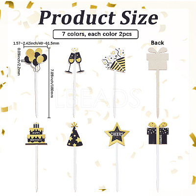 14Pcs Wooden Picks for Vase Decorations AJEW-SP0004-71D-1