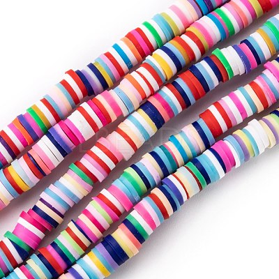 Handmade Polymer Clay Beads Strands CLAY-R089-6mm-T01B-1