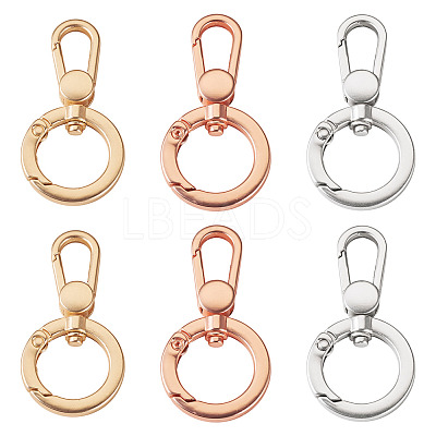 6Pcs 3 Colors Alloy Swivel Clasps FIND-TADJ0001-15-1