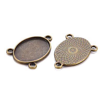 Tibetan Style Alloy Cabochon Connector Settings LS-S-TIBE-Q079-18x25-AB-1