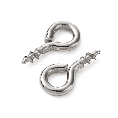 Non-Tarnish 304 Stainless Steel Screw Eye Pin Peg Bails X-STAS-K171-52P-8x4mm-1