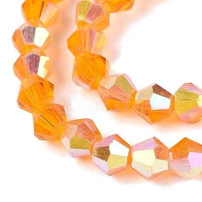 AB Color Plated Transparent Glass Beads Strands GLAA-G127-01-02B-1