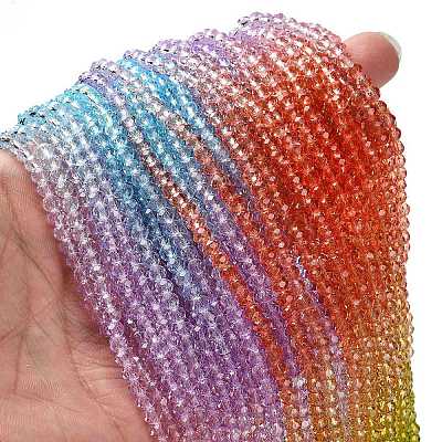 Transparent Painted Glass Beads Strands X1-DGLA-A034-T4mm-A12-1