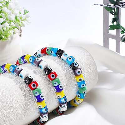 Nbead Handmade Evil Eye Lampwork Beads Strands LAMP-NB0001-49D-1
