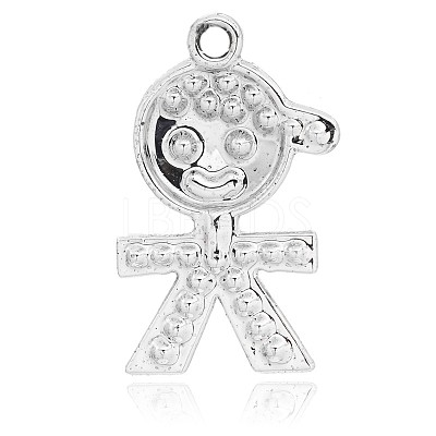 Nickel Free Silver Color Plated Alloy Rhinestone Boy Pendants ALRI-E107-01S-NF-1