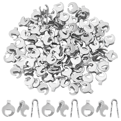 100Pcs 201 Stainless Steel Pendant Bails STAS-DC0012-47-1