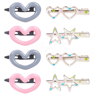 20Pcs 4 Style Plastic Snap Hair Clips PHAR-CP0001-24-1