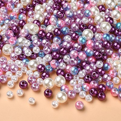 5 Colors ABS Plastic Imitation Pearl Beads KY-YW0001-63D-1