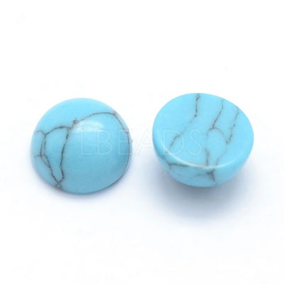 Synthetic Turquoise Cabochons X-G-P393-R13-6mm-1