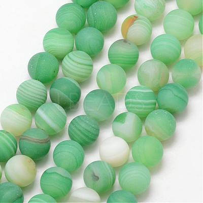 Natural Striped Agate/Banded Agate Bead Strands G-K166-12-8mm-01-1