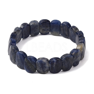 Natural Lapis Lazuli Beaded Stretch Bracelets for Unisex G-K303-01H-1
