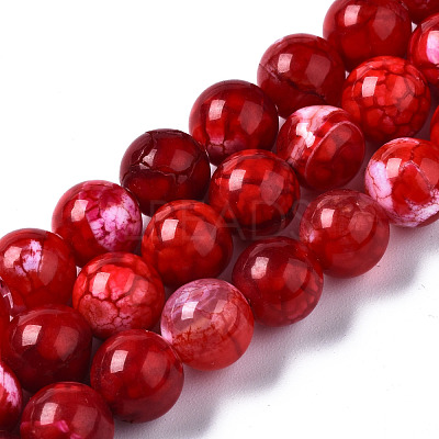 Dyed Natural Crackle Agate Beads Strands X-G-T100-03C-1