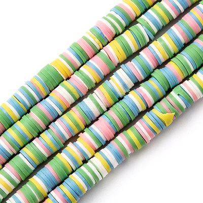 Handmade Polymer Clay Beads Strands CLAY-R089-8mm-T012-1