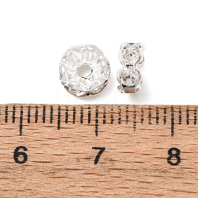 Brass Rhinestone Spacer Beads RB-A014-L7mm-01S-1