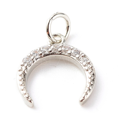 Brass Micro Pave Clear Cubic Zirconia Pendants ZIRC-P094-24P-RS-1