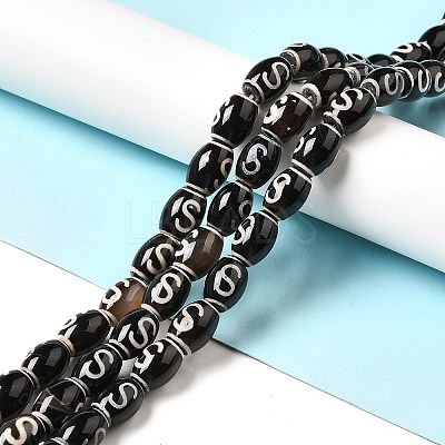 Tibetan Style dZi Beads Strands G-F726-A08-1