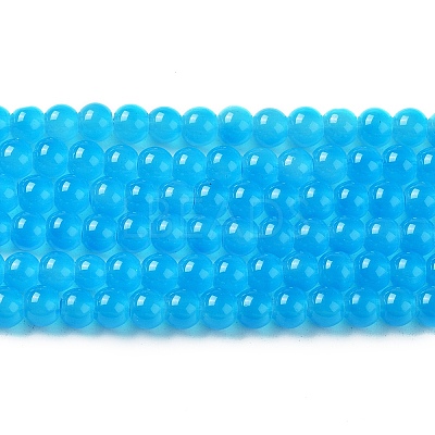 Baking Paint Imitation Jade Glass Round Bead Strands DGLA-Q021-4mm-13-1