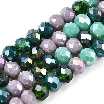 Electroplate Glass Beads Strands GLAA-T023-C16-05-1
