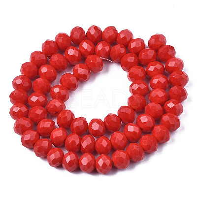 Opaque Solid Color Imitation Jade Glass Beads Strands LS-EGLA-A044-P8mm-D22-1