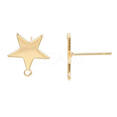 Brass Stud Earring Findings KK-S345-201-1