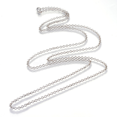 Iron Rolo Chains Necklace Making X-MAK-R015-45cm-P-1