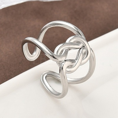 304 Stainless Steel Open Cuff Rings for Women RJEW-A079-04C-P-1