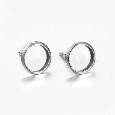 Tarnish Resistant 304 Stainless Steel Stud Earring Settings X-STAS-K131-A-01P-1