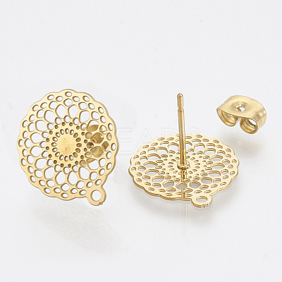 304 Stainless Steel Stud Earring Findings X-STAS-S079-32A-1