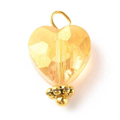 Electroplate Glass Beads Pendants PALLOY-JF01137-1
