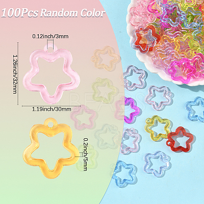 100Pcs Transparent Acrylic Pendants TACR-SP0001-33-1