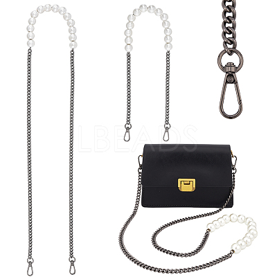 2Pcs 2 Style Plastic Imitation Pearl Beaded Bag Straps DIY-WR0002-72B-1