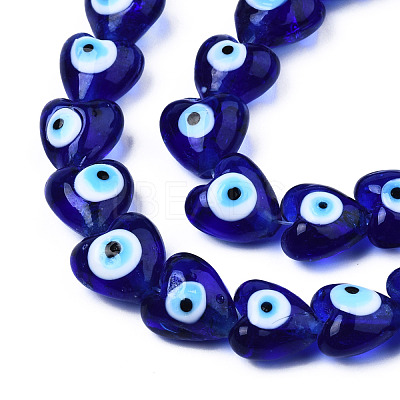Handmade Evil Eye Lampwork Beads Strands LAMP-N029-010D-1