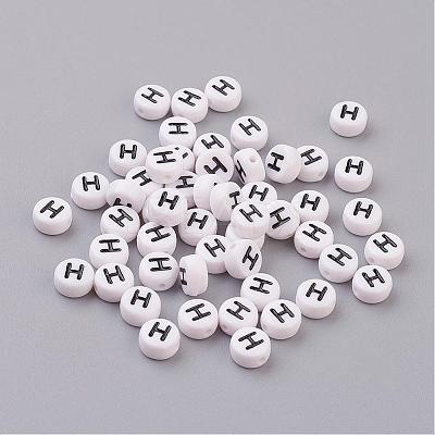 Acrylic Horizontal Hole Letter Beads X-PL37C9070-H-1