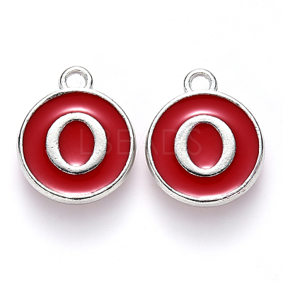 Platinum Plated Alloy Enamel Charms X-ENAM-S118-03O-P-1