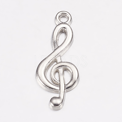 Tibetan Style Treble Clef Pendants TIBEP-R315-AS-LF-1