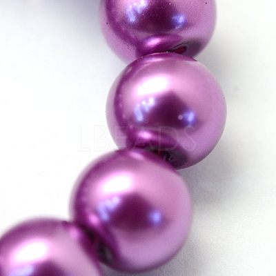 Baking Paint Pearlized Glass Pearl Round Bead Strands HY-Q003-6mm-16-1