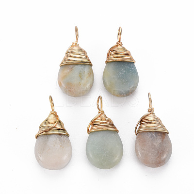 Natural Flower Amazonite Pendants G-S359-294E-1