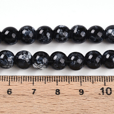 Baking Paint Glass Beads Strands DGLA-N003-8mm-A10-1