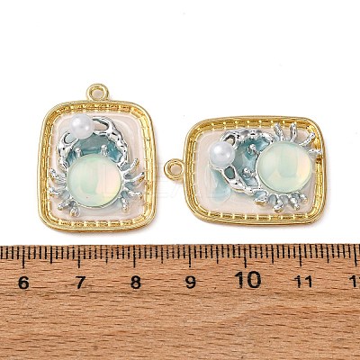 Light Gold Tone Alloy Enamel Pendants ENAM-B028-37KCG-01B-1