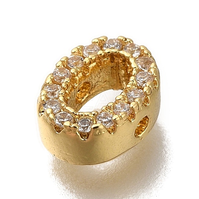 Rack Plating Brass Micro Pave Clear Cubic Zirconia Beads KK-G500-30G-O-1